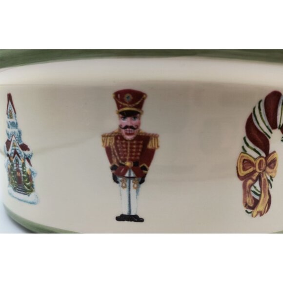 Vintage Christopher Radko Christophers Tree Nut Oval Ceramic Covered Dish - Picture 2 of 8